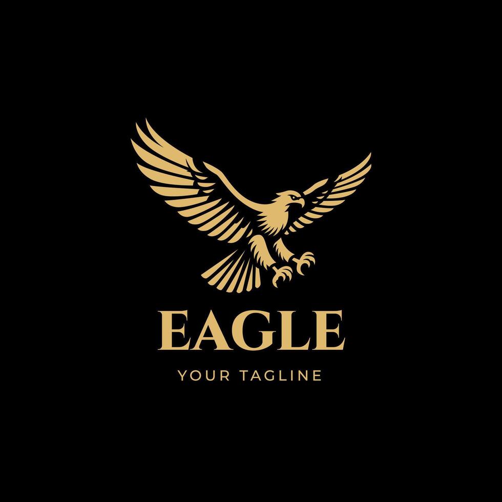 Luxury Eagle Logo Vector. Eagle Wing Flight Logo. Flying Bird Logo. Vector Illustration.
