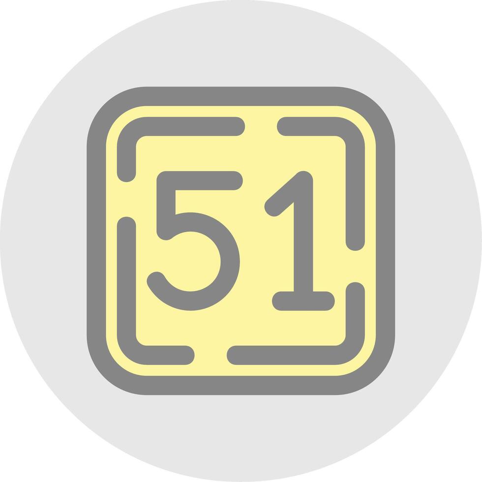 Fifty One Line Filled Light Circle Icon vector