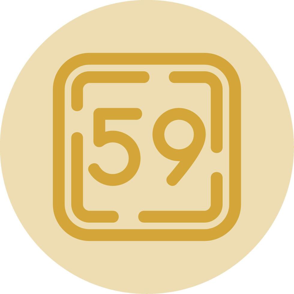 Fifty Nine Line Yellow Circle Icon vector