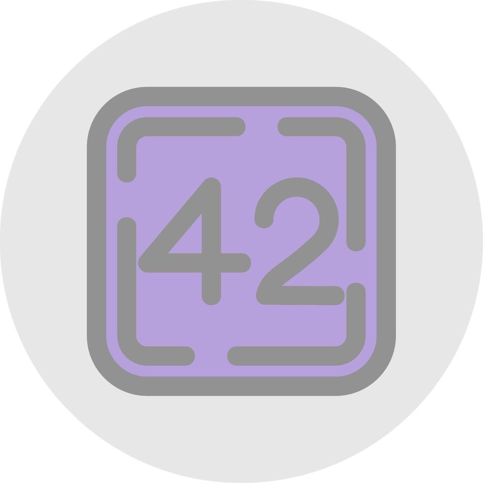 Forty Two Line Filled Light Circle Icon vector
