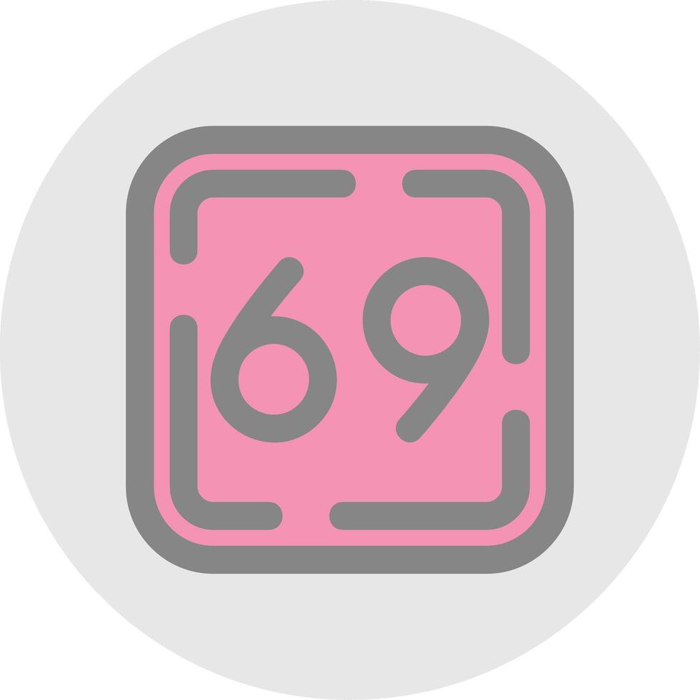 Sixty Nine Line Filled Light Circle Icon vector