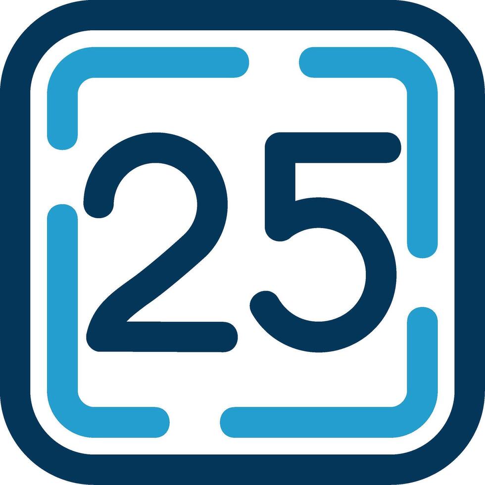 Twenty Five Line Blue Two Color Icon vector