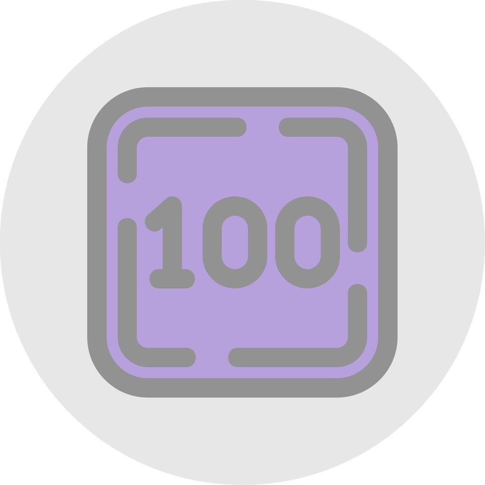 One Hundred Line Filled Light Circle Icon vector