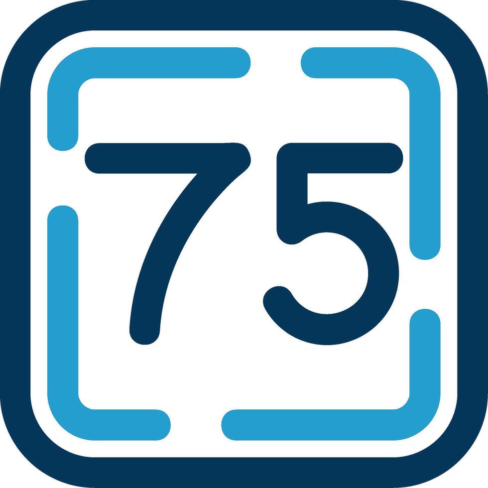 Seventy Five Line Blue Two Color Icon vector