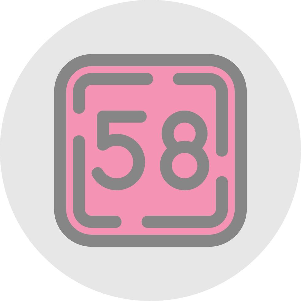 Fifty Eight Line Filled Light Circle Icon vector