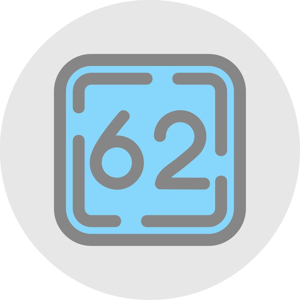 Sixty Two Line Filled Light Circle Icon vector