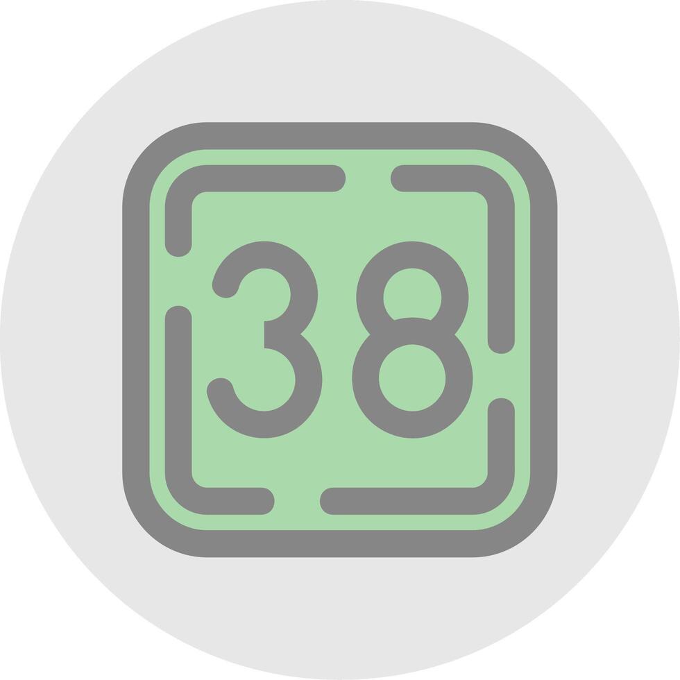 Thirty Eight Line Filled Light Circle Icon vector