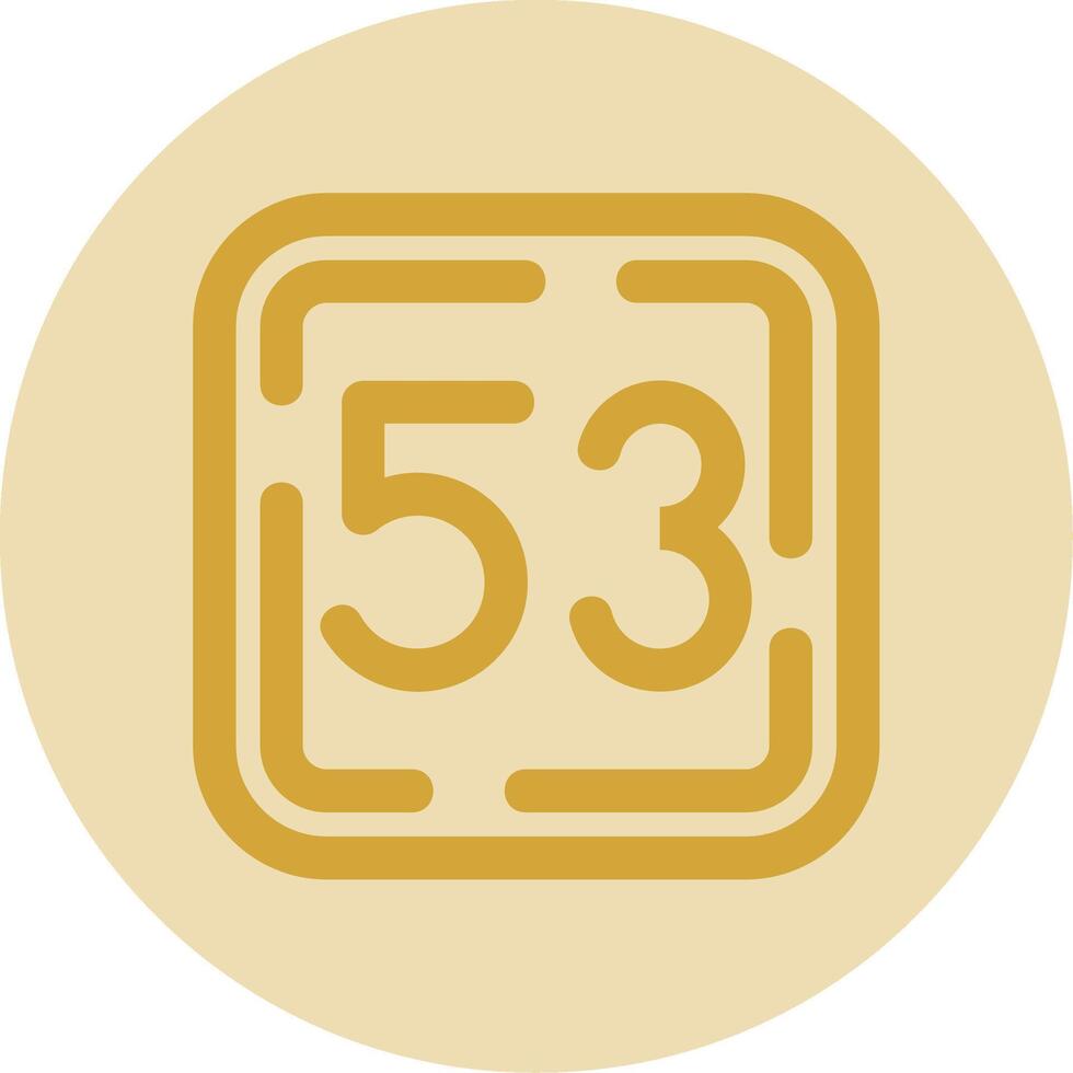 Fifty Three Line Yellow Circle Icon vector
