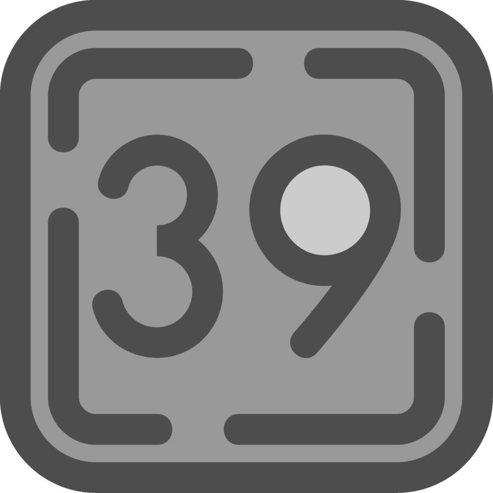 Thirty Nine Line Filled Greyscale Icon vector