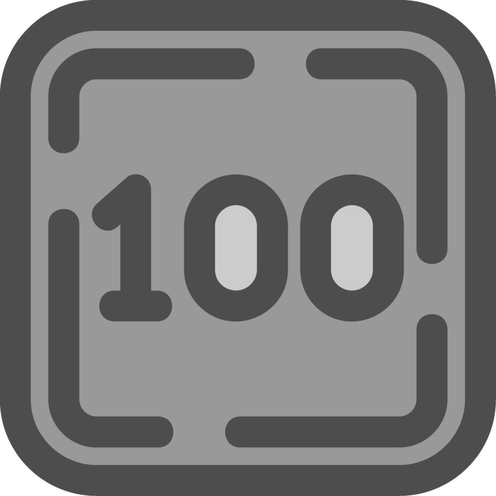 One Hundred Line Filled Greyscale Icon vector