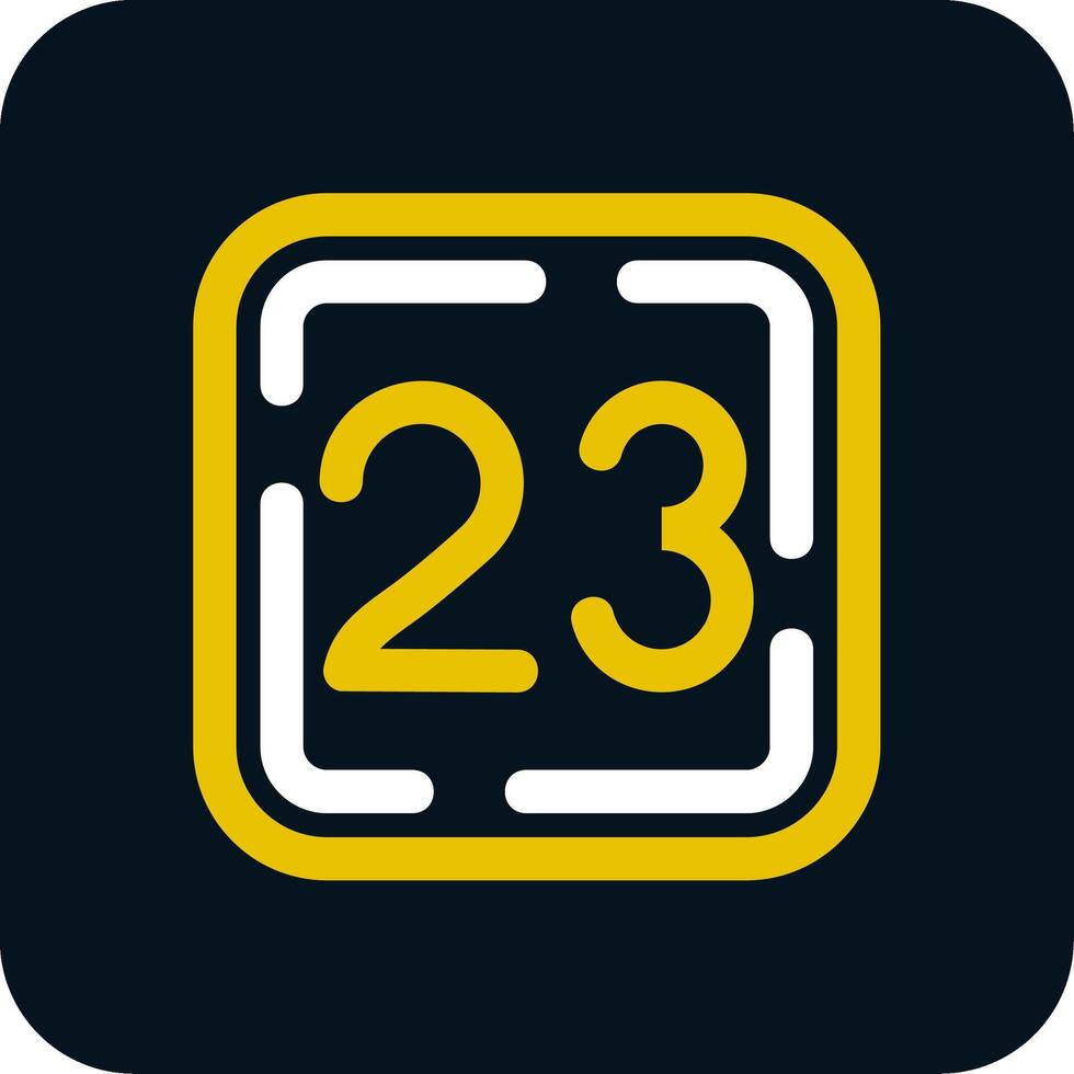 Twenty Three Line Yellow White Icon vector