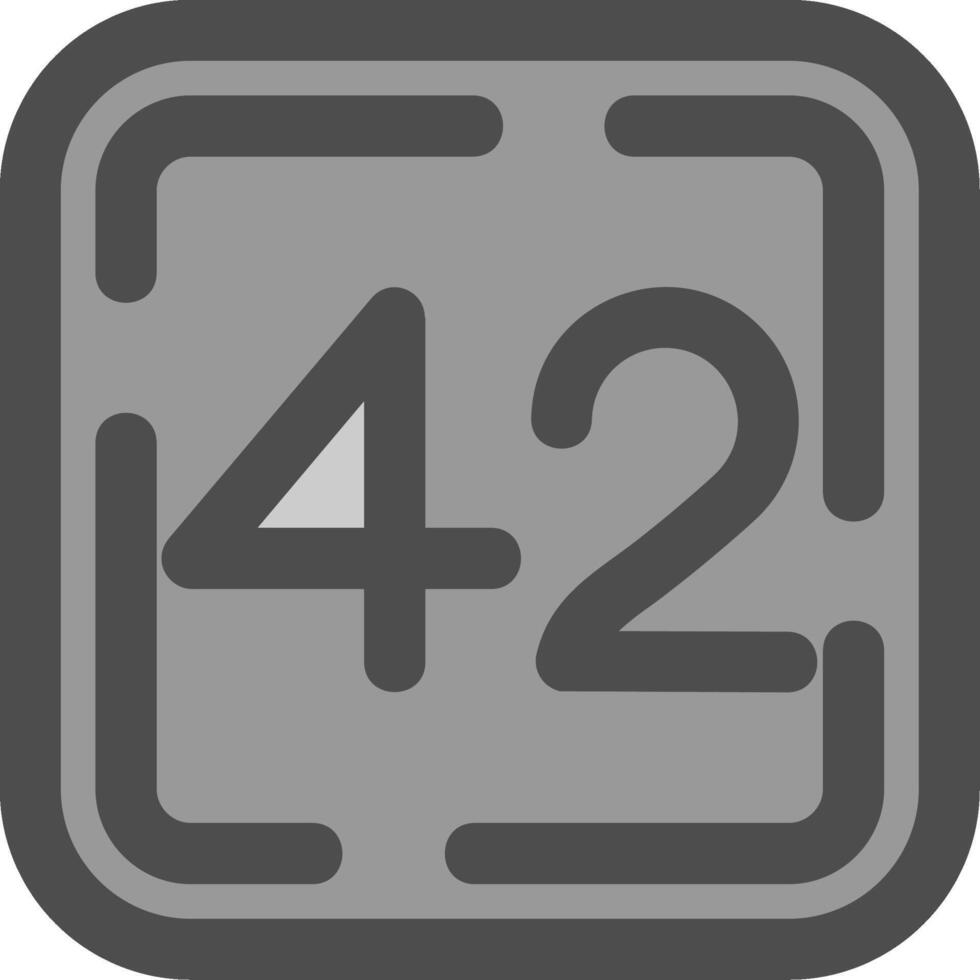 Forty Two Line Filled Greyscale Icon vector