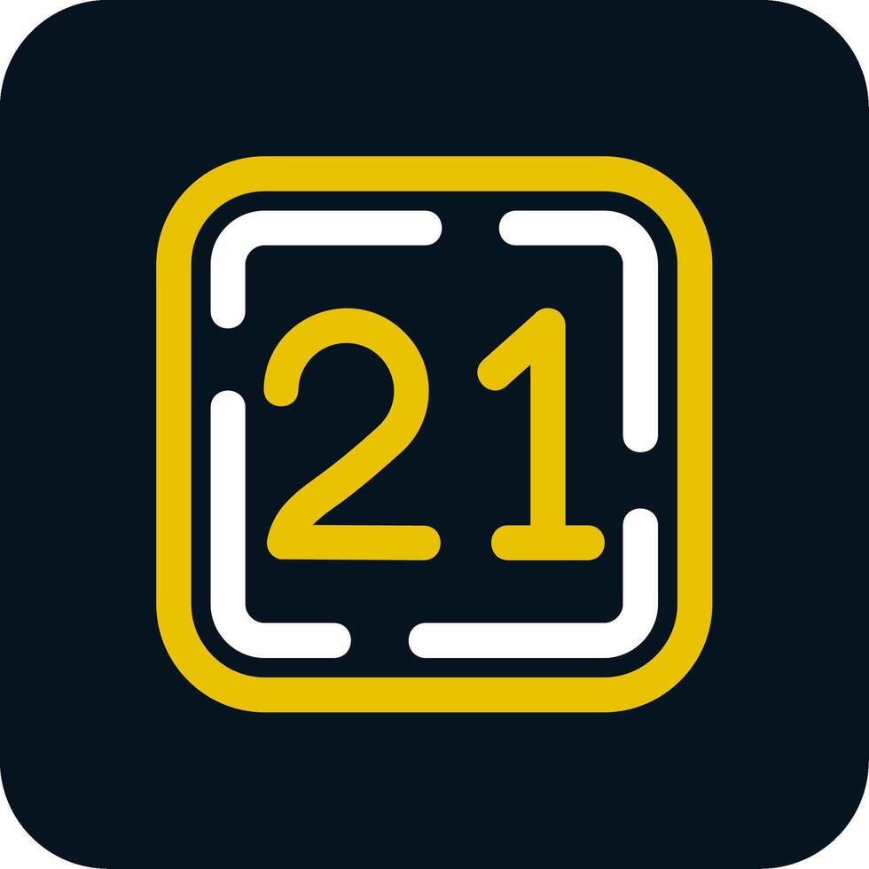 Twenty One Line Yellow White Icon vector