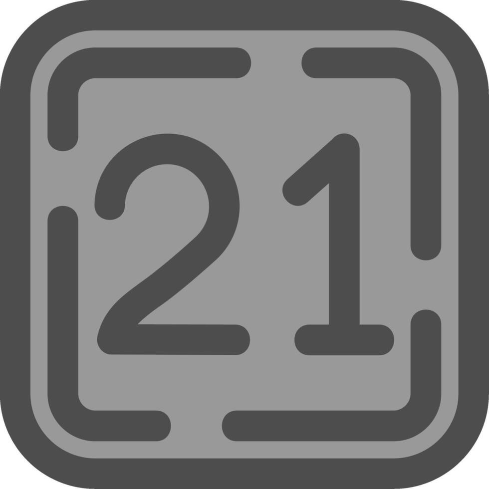 Twenty One Line Filled Greyscale Icon vector