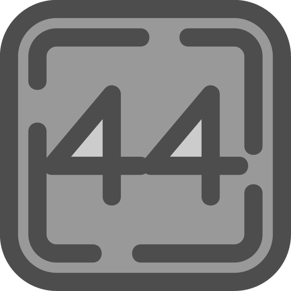 Forty Four Line Filled Greyscale Icon vector