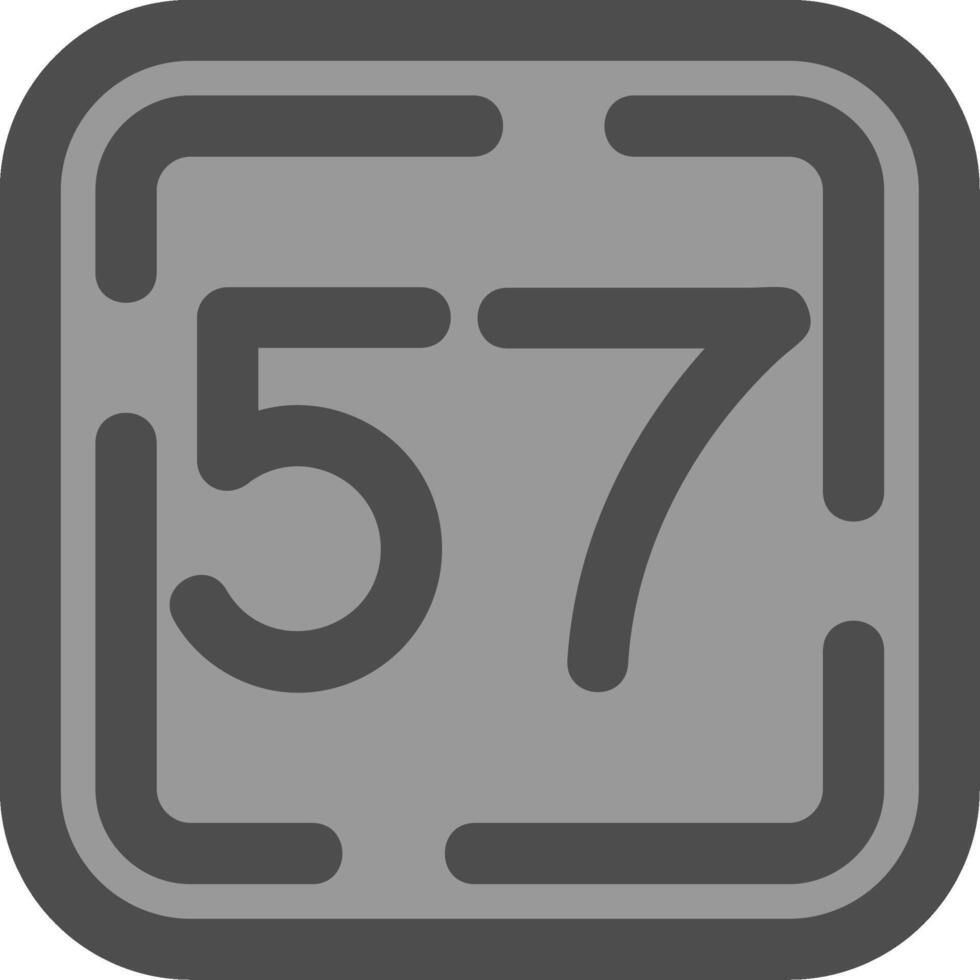 Fifty Seven Line Filled Greyscale Icon vector