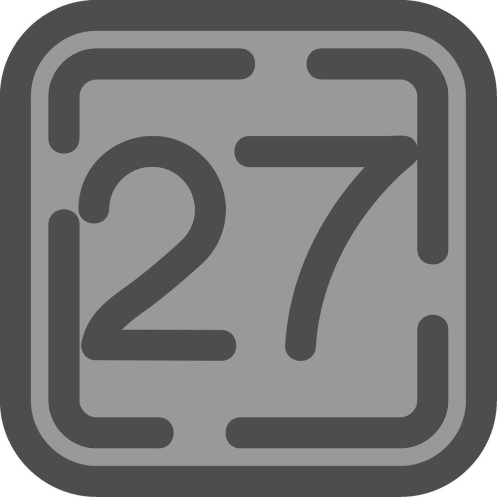 Twenty Seven Line Filled Greyscale Icon vector