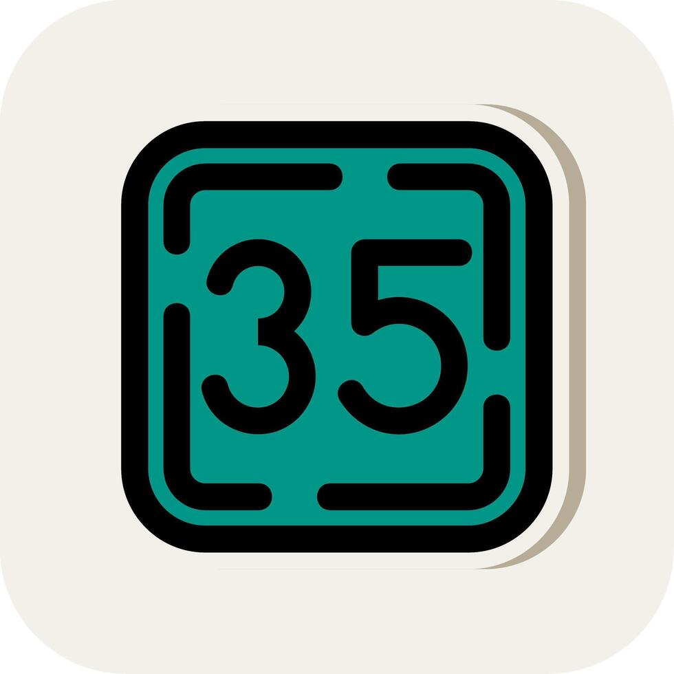 Thirty Five Line Filled White Shadow Icon vector