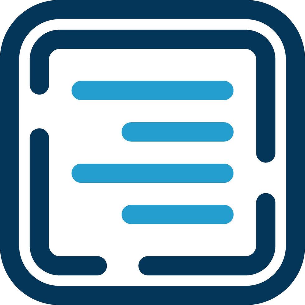 Right align Line Blue Two Color Icon vector