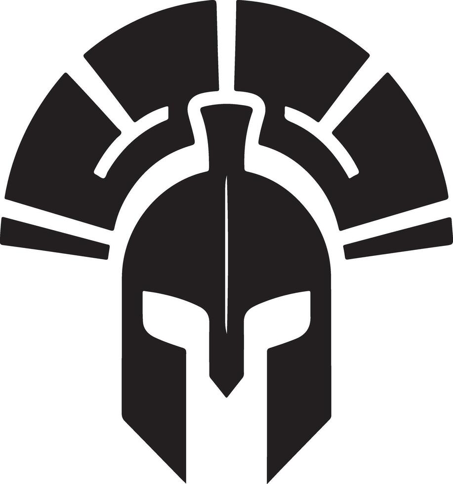 mínimo espartano casco vector negro color silueta, blanco antecedentes 19