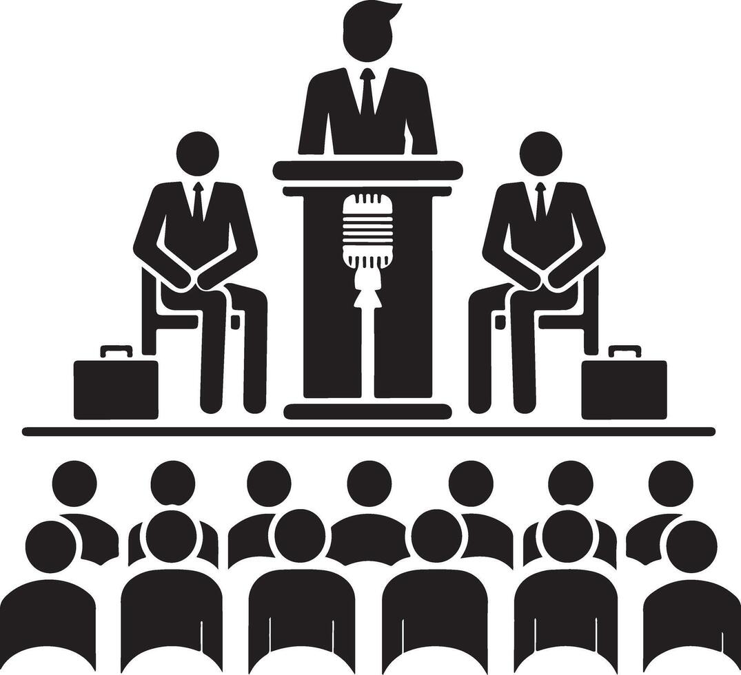 Podium Icon Vector Person Public Speech for Presentation white background 30