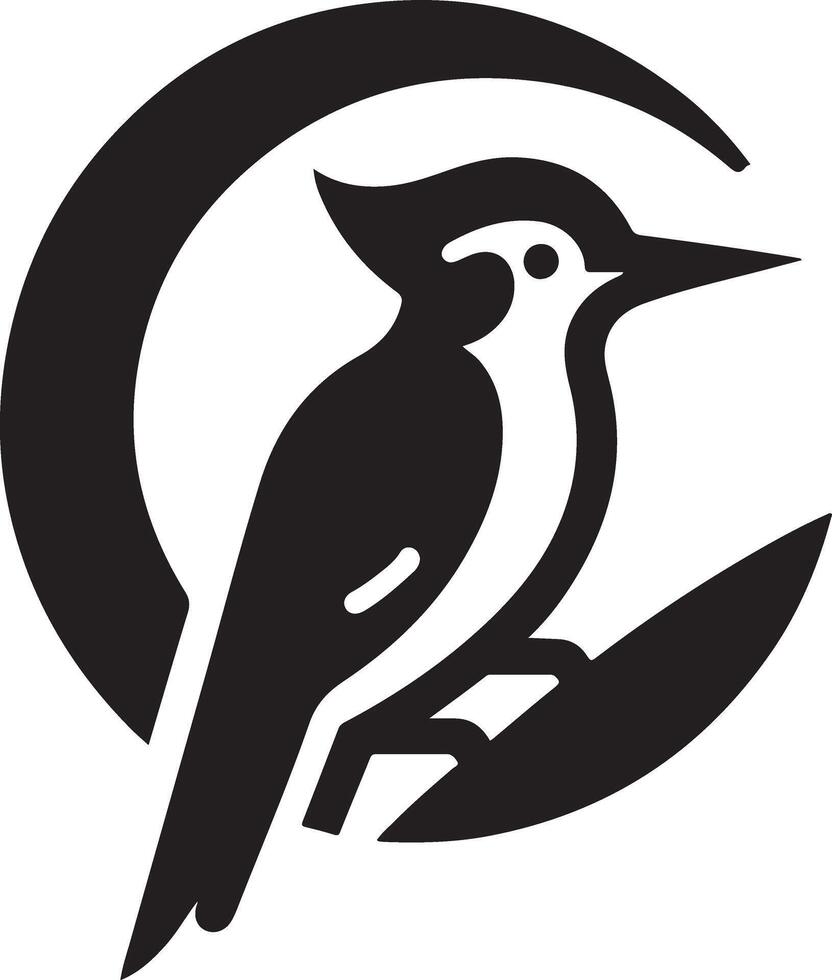 pájaros carpinteros pájaro logo concepto, negro color silueta, blanco antecedentes 11 vector