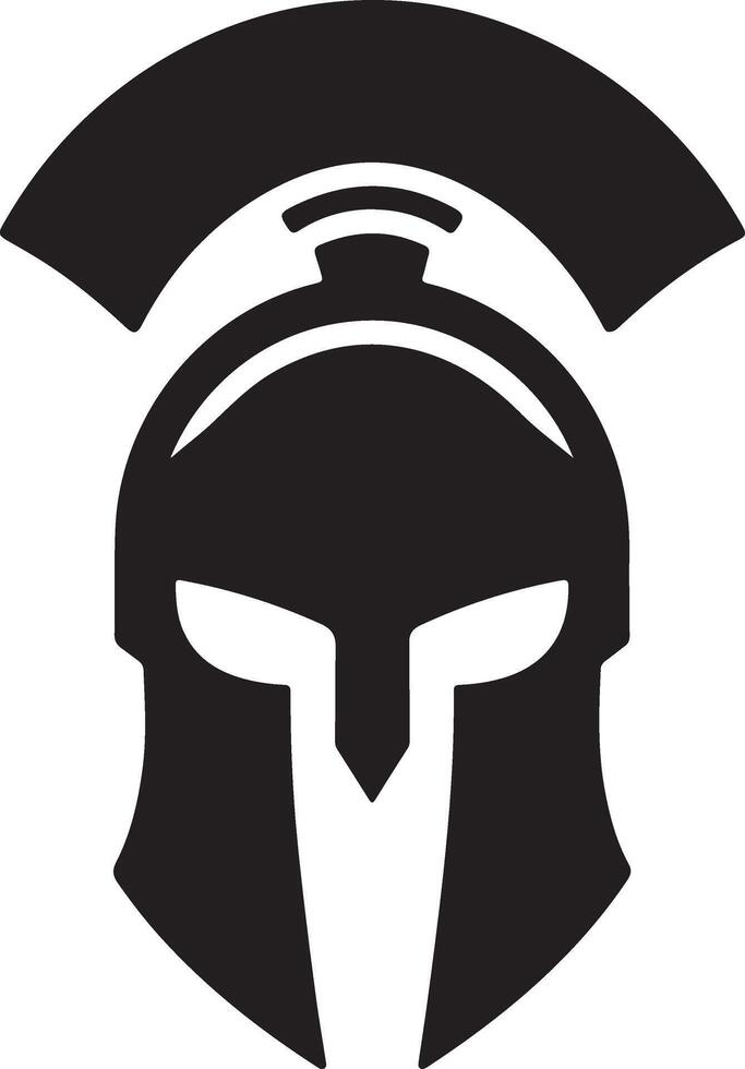 minimal Spartan helmet vector black color silhouette, white background 33