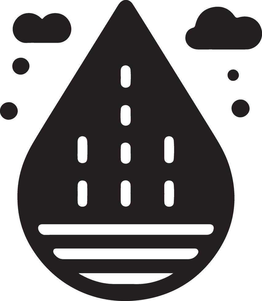 mínimo lluvia soltar icono símbolo, plano ilustración, negro color silueta, blanco antecedentes 24 vector