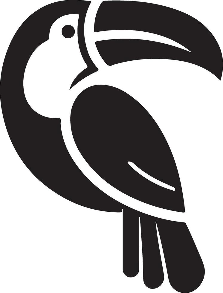 mínimo tucán pájaro logo concepto, clipart, símbolo, negro color silueta, blanco antecedentes 11 vector