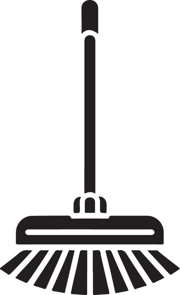 minimal Floor mop icon symbol, flat illustration, black color silhouette, white background 25 vector