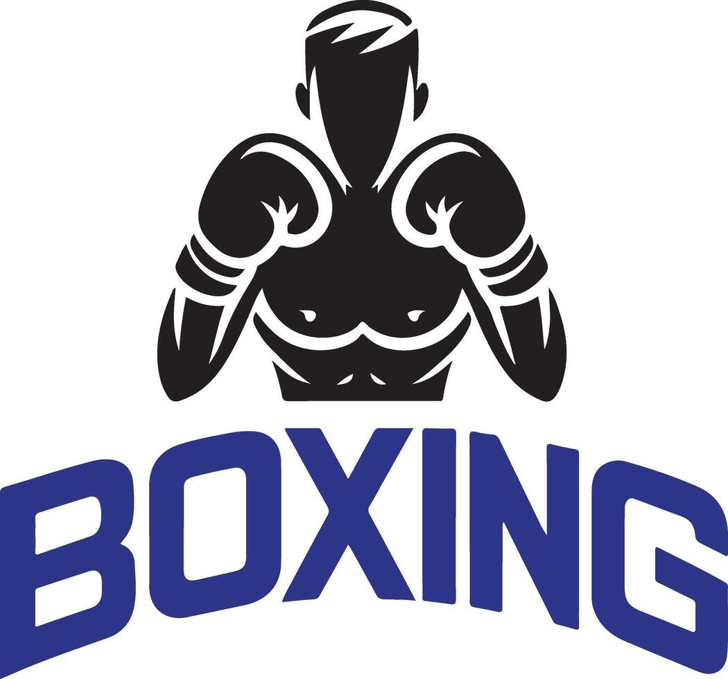 Boxing logo white background logos, vector silhouette 4