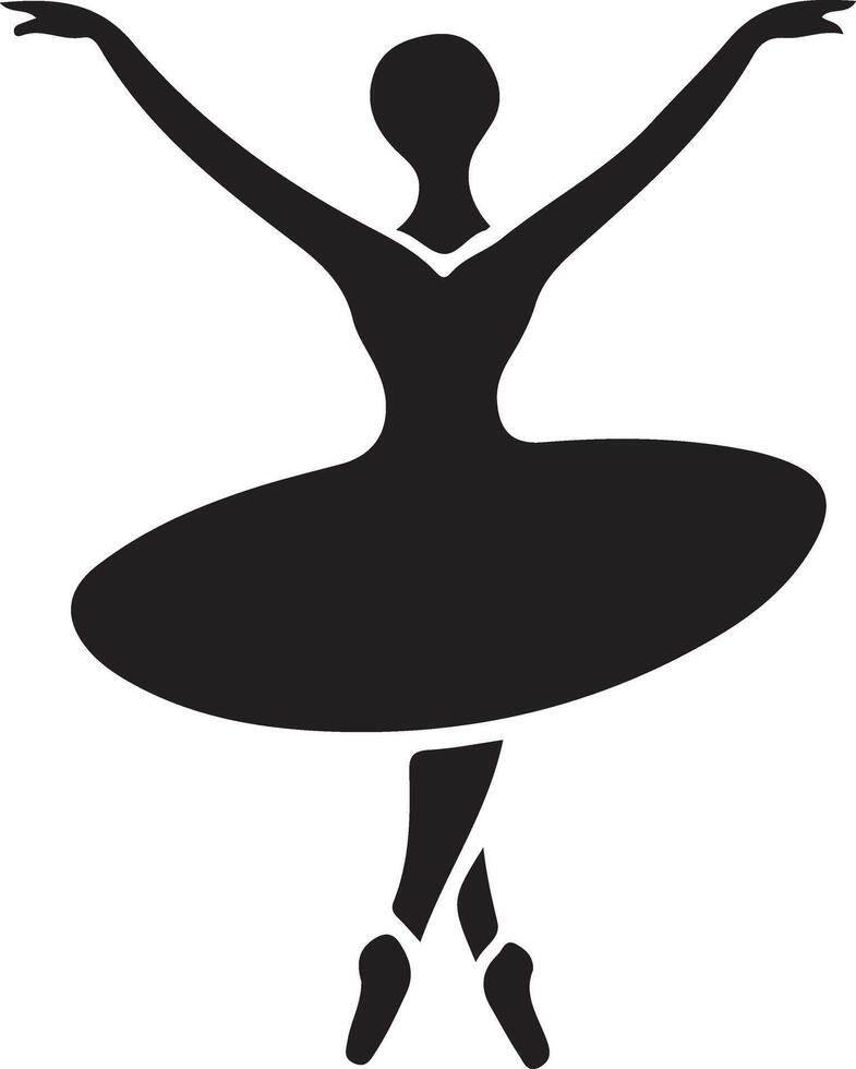 minimal Ballerina vector icon in flat style black color silhouette, white background 13