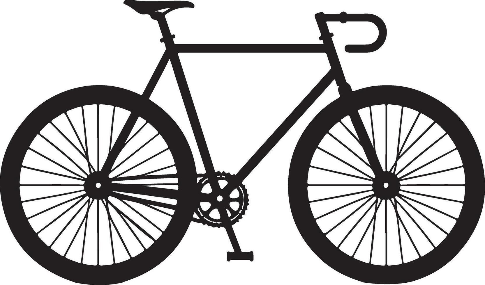 minimal Two wheeled bycycle vector silhouette, black color silhouette 2
