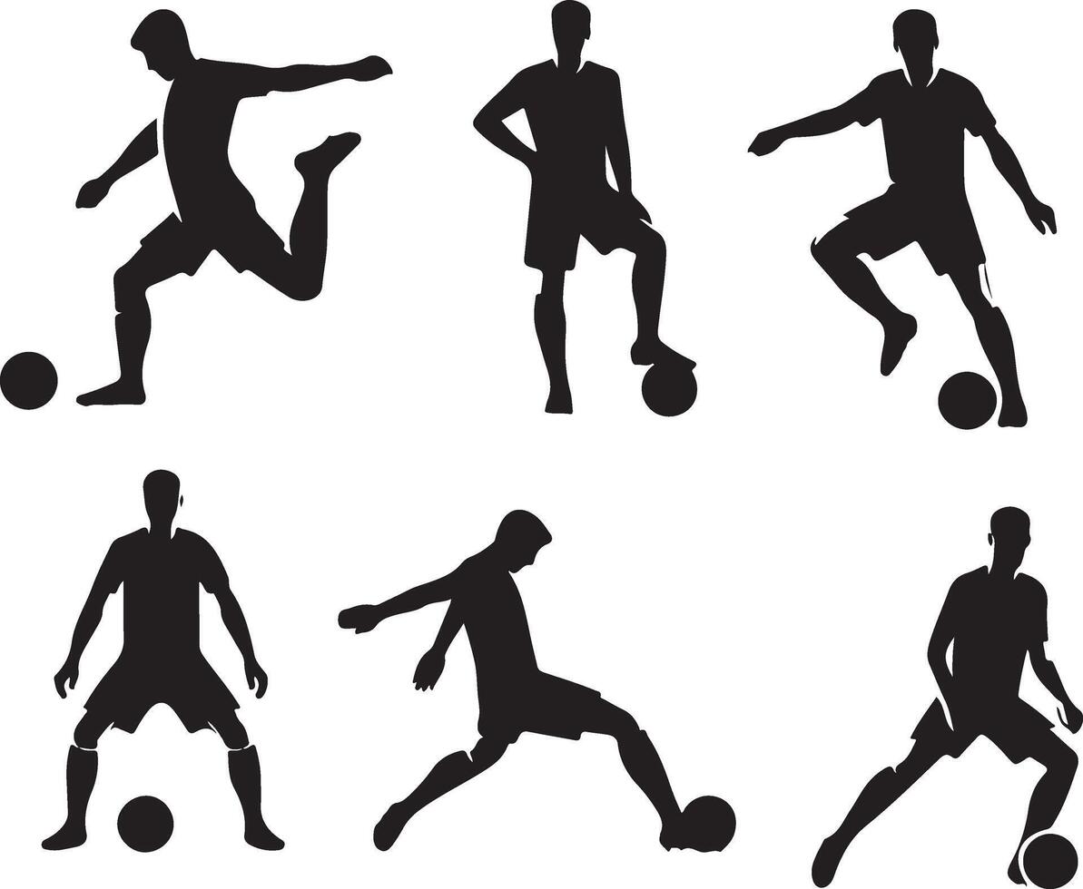 Soccer player pose vector icon in flat style black color silhouette, white background