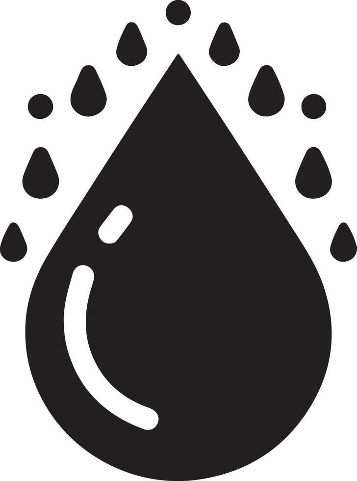 minimal Rain drop icon symbol, flat illustration, black color silhouette, white background 4 vector