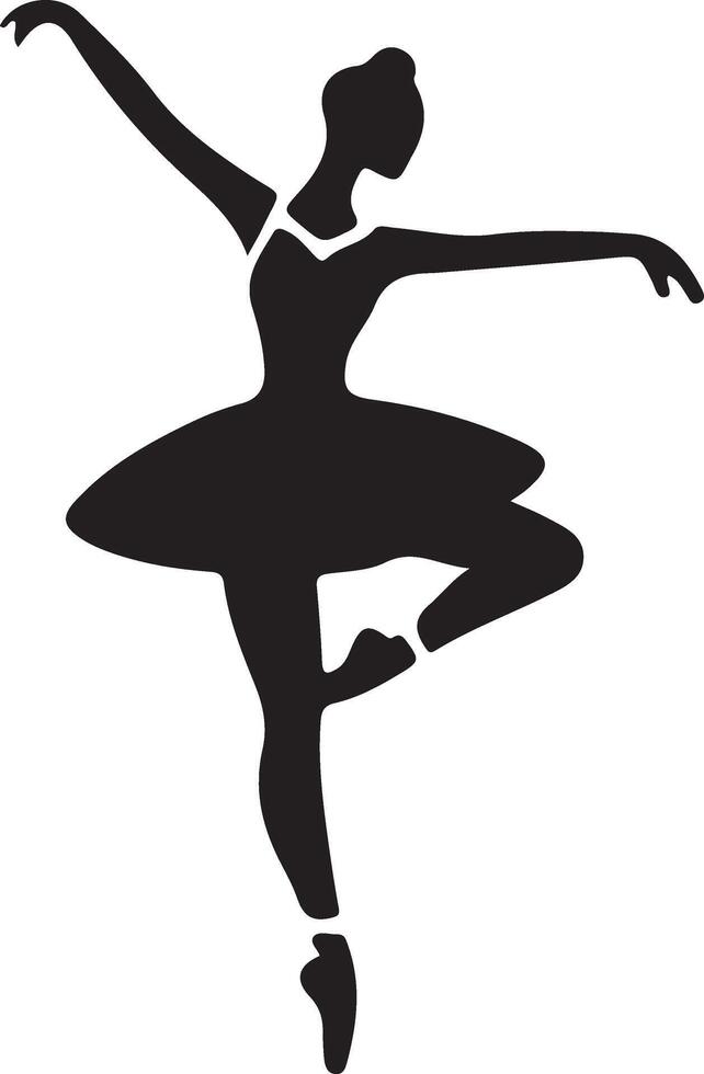 Ballerina Dance vector icon in flat style black color silhouette white background 25