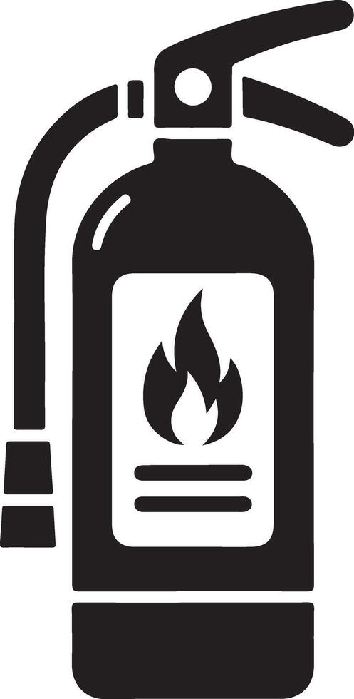minimal Fire extinguisher icon, symbol, clipart, black color silhouette, white background 3 vector