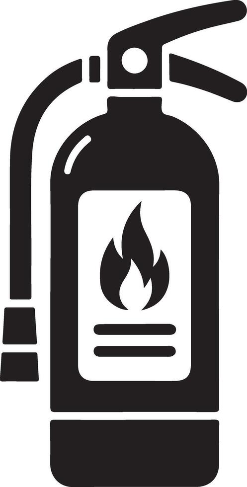 mínimo fuego extintor icono, símbolo, clipart, negro color silueta, blanco antecedentes 3 vector