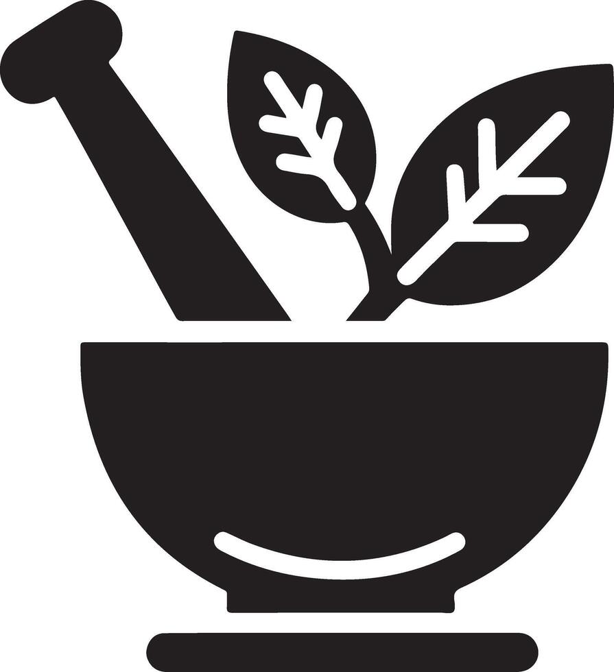 minimal Mortar and pestle icon symbol, flat illustration, white background 9 vector