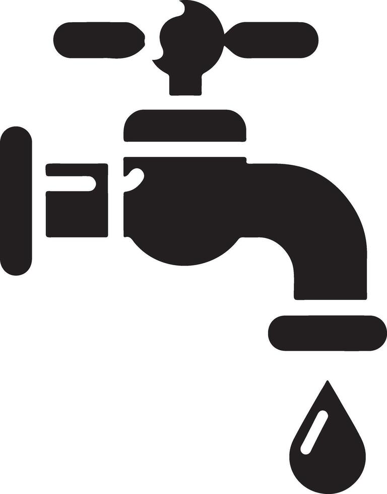 Water tap vector, symbol, clipart, sign, black color silhouette, white background 3 vector