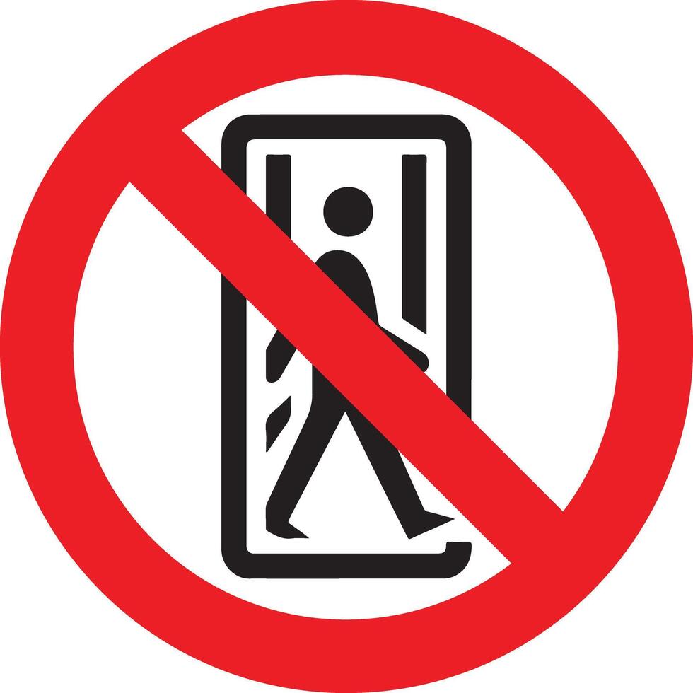 Do not enter vector icon, symbol, black color silhouette 4