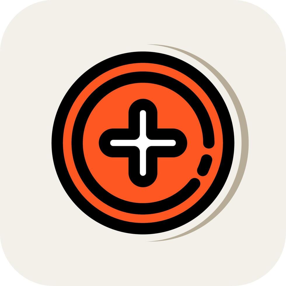 Add 2 Line Filled White Shadow Icon vector