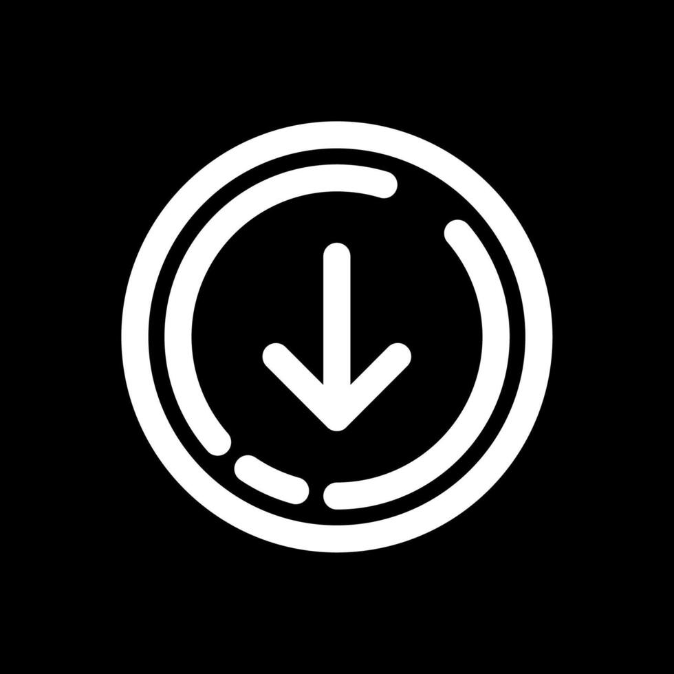 Down arrow Line Inverted Icon vector