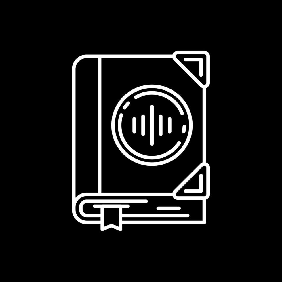 audio libro línea invertido icono vector