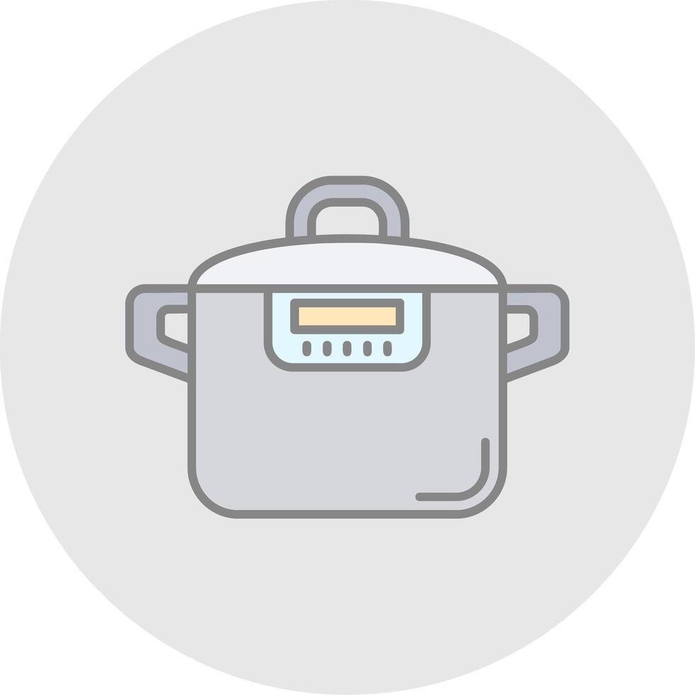 Pressure cooker Line Filled Light Circle Icon vector