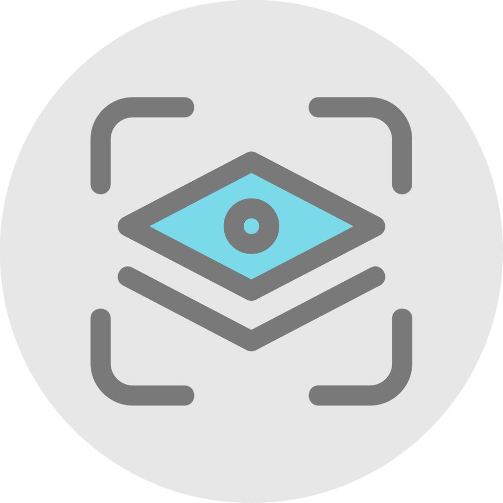Layer mask Line Filled Light Circle Icon vector