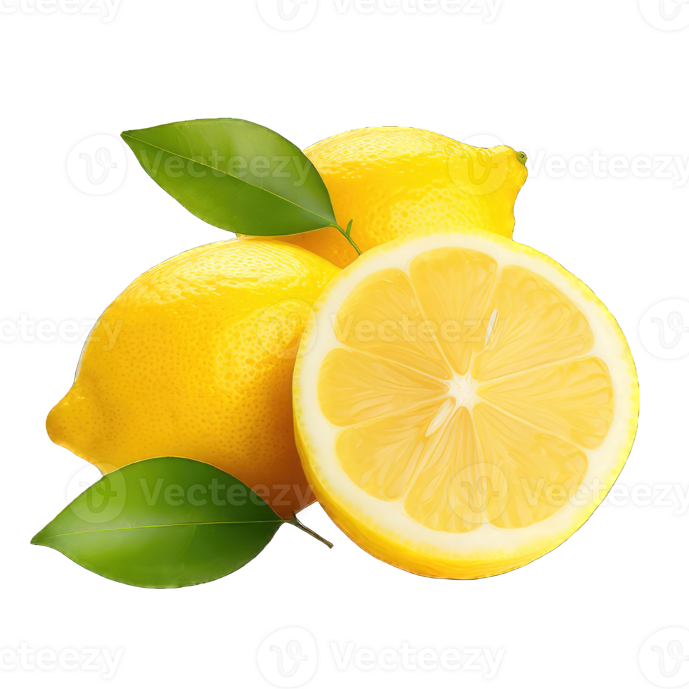 AI generated fresh Lemon on transparent Background PNG