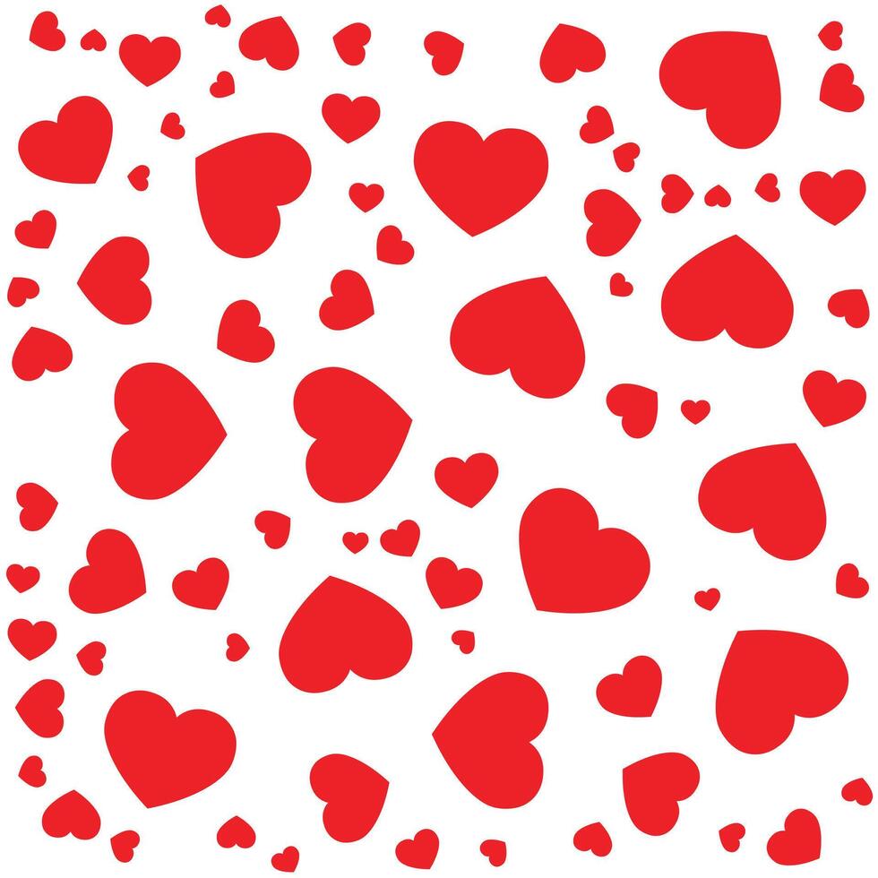 pattern of red hearts on white background vector