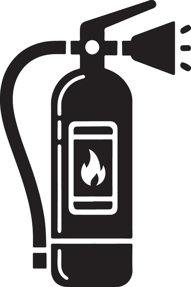 minimal Fire extinguisher icon, symbol, clipart, black color silhouette, white background 16 vector