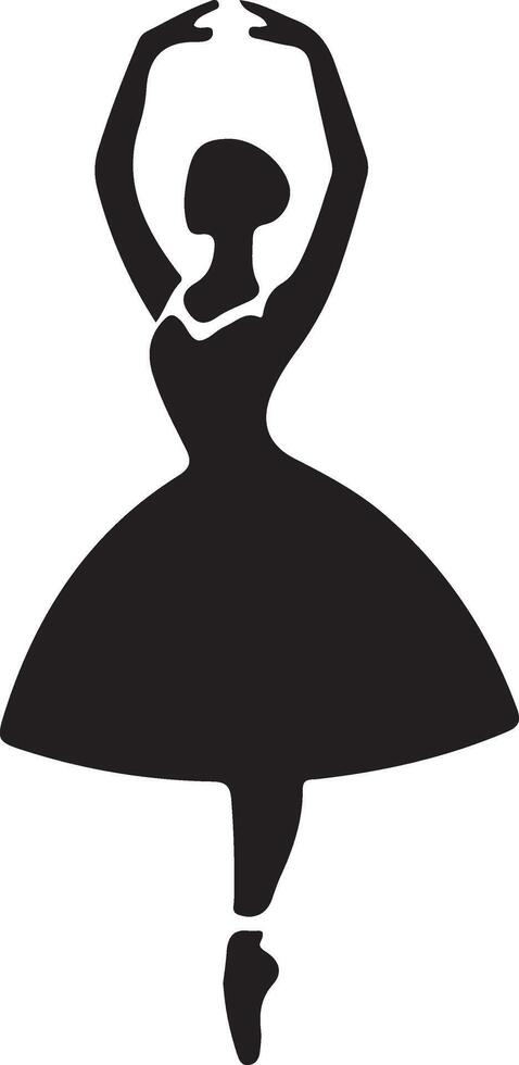 bailarina danza vector icono en plano estilo negro color silueta blanco antecedentes 23